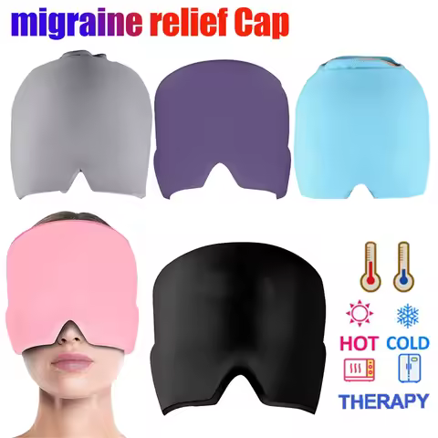 Relief Headgear Migraine Relief Cap Gel Ice Cap Cold Compress Therapy Cap Ice Head Wrap Pack Eye Mas