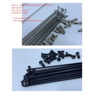 Spoke + STAINLESS Steel Spoke Nipple for MTB Bike 26 Fixie RB 700c. 14G x 262 mm. ARAYAJjan