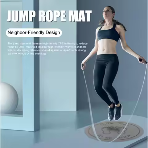 Non Slip Jump Rope Mat Shock Absorbing Cushion Premium Tpe Fitness Mat Indoor Workout Gym Exercise S
