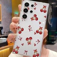 1ชิ้น เคสโทรศัพท์นิ่มลายโบว์เชอร์รี่น่ารัก, เข้ากันได้กับ Huawei Honor, Redmi, Galaxy A04e/12/A13/A1