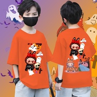 Labubu Children's Halloween T-shirt 100cm-150cm Fake or Pet Halloween Children's T-shirt