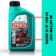 (1 LITER)PETRONAS SPRINTA 4T RACING ES 10W-50 FULLY SYNTHETIC MINYAK HITAM +ESTER API SN JASO MA2