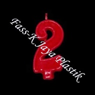 MERAH LILIN Red Number 2 Birthday Candle / Birthday Candle