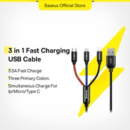 Baseus 3 in 1 USB Cable for iphone 14 13 Pro Max 12 Micro USB Type-C Fast Charging Cable for Samsung Huawei Xiaomi Realme Vivo
