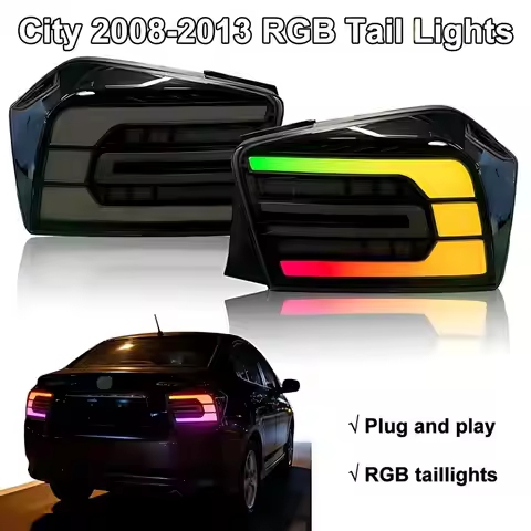 LED RGB Tail Light for Honda City 2008 - 2014 Startup DRL Dynamic Turn Signal Brake Reverse