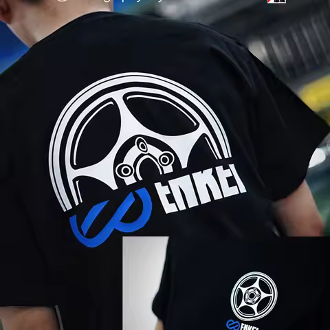 Men's Youth Japanese JDM Modified Car ENKEI Racing Wheel RP01 Pure Cotton Short-sleeved T-shirt Cult