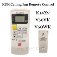 Replacement KDK Ceiling Fan Remote Control K14Z9 / V56VK / V60WK