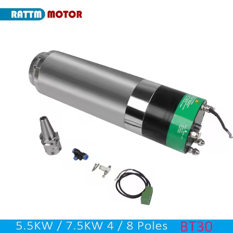 4 Poles 8 Poles 3KW 5.5KW 7.5kw ATC Automatic tool change AUTO Water Cooling BT30 CNC Spindle Motor 