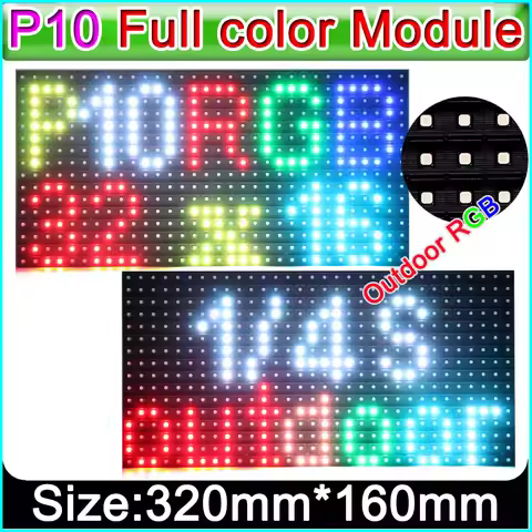 P10 LED Display Panel Module,RGB P10 LED Sign Panel 32x16 Pixel,LED Large Screen Panel 320x160mm,TV 