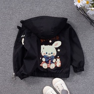 Dorila 80-160 Baby Girls LinaBell Cartoon Printing Hooded Jacket Zipper Coat for 0-12 Yrs Old