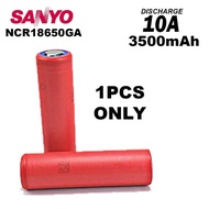 SANYO NCR18650 GA Rechargeable Battery Vape 3500mAh 10A Original Lithium Ion with Freegift (READYSTOK) MNA GADGETZ