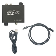 192KHz DAC Converter Digital Optical Coaxial Toslink to Analog L/R 3.5mm Audio Converter Adapter Acc