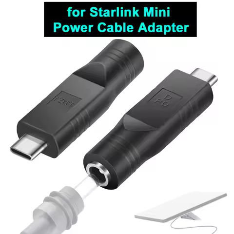 for Starlink Mini Power Cable Adapter USB C to DC Connector DC Female to Type-C Male Cord Adapter fo