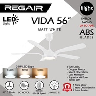 REGAIR VIDA 56 Inches 3 Color LED Light DC Motor 5 Blade 16 Speed (8F+8R) Remote Control Ceiling Fan
