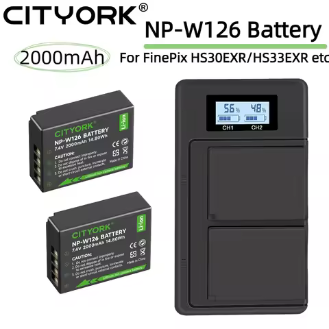 2000mAh NP-W126 Battery For FinePix HS30EXR HS33EXR HS35EXR HS5OEXR X-A1 X-A3 X-Pro1 X-T20 X100F X-T