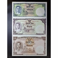 Uang Uncut 1, 5, 10 Baht Thailand Commemorative 1987 +Folder Exclusive