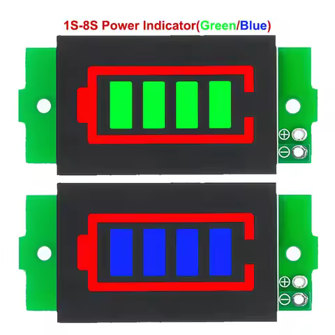 1S-4S-8S Single 3.7V Lithium Battery Capacity Indicator Module 4.2V Blue Display Electric Vehicle Ba