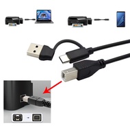 TYPE C + Standard USB To USB 2.0 Type-B Male OTG Cable for Phone to Printer