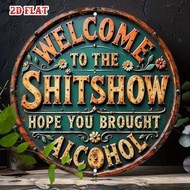 CIFbuy 87 Inch Round Metal Sign Rustic Wall Art Vintage Humor For Bar Pub Garage