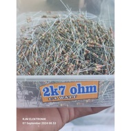 10 pcs resistors 1/4 watt value 2k7 ohm
