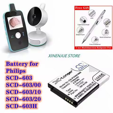 Baby Monitor Battery 3.7V/1100mAh N-S150, SN-S150 for Philips SCD603, SCD-603/00, SCD603/10, SCD603/