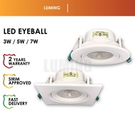 LMG_ SIRIM LED Eyeball 3W 5W 7W Spotlight Lampu Siling Ceiling Downlight Decoration Down Light Lights Lighting Hiasan