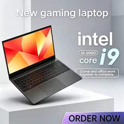 LENO 15.6 inch Portable Notebook i9 Laptops 9900 Core Intel i9 Gaming Computer PC Windows 11 Pro Gam