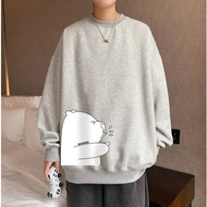 [S-7XL] Korean Style Women's Hoodie Jacket with ICE BEAR Motif Oversize Jumbo Big Size Size SML XL X