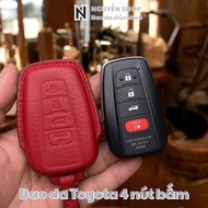 Toyota TOY-D4 Leather Car Key Case for Camry 2019 - 2022, Altist 2022 Smartkey 4 Buttons Form Presse