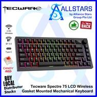 (ALLSTARS) Tecware Spectre 75 LCD Wireless (Red Switch) Gasket Mounted Mechanical Keyboard Black (Wa