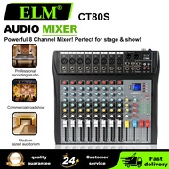 ELM CT80S Audio Mixer 8 Saluran Kuat untuk Pentas & Studio, Penguat Video Profesional untuk Roadshow