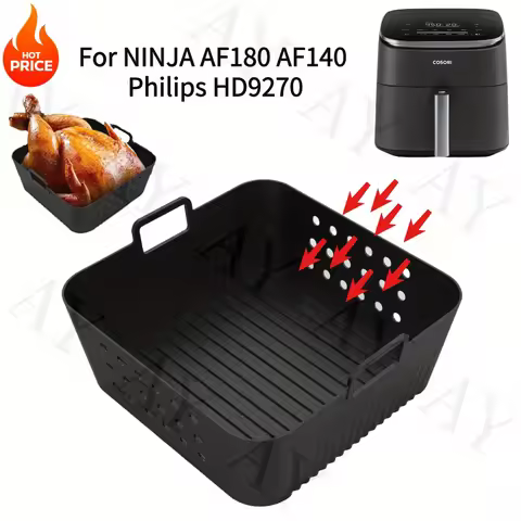 7.87inch Reusable square Air Fryer Silicone Liners for Ninja AF180 AF140 Air Fryer for Philips HD927