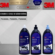 COMBO of 3 bottles of 3M premium car and motorbike polish PN36060, PN06094, PN06068.