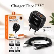 Fast Charger Fleco F55c Plus Cable C To C Universal Portable Charger GLX