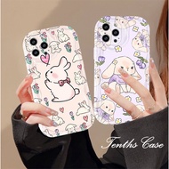 For Infinix Smart 8 7 6 5 2020 Hot 40i 40 Pro 30i 30Play 20 20i Play Note 12 G96 Spark Go 2024 Hot 12 11 10 Play Fresh Flower Rabbit Shockproof 3D Wave Edge Phone Case Soft Cover