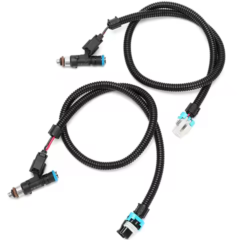 2 Pairs New Fuel Injector Nozzle + Harness Plug Connector For Polaris Ranger RZR XP 800 OEM 02801581