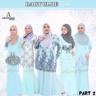 [P2] Tema Baby Blue Baju Kurung Dewasa Plus size Lace Moden Tunang Bridesmaid Kenduri Raya (Size 32-60)