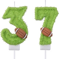 VSHILI 37 73 Birthday Candles, 37th 73rd Cake Candles, Green Happy Birthday Number 37 73 Candles Cak