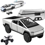 1/32 Pickup Trailer Model Kit with Vehicles Sound/Light/Pull Back Power,Truck Toy,Car Toy with RV,Be