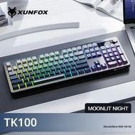 คีย์บอร์ดไร้สายบลูทูธ Xunfox TK100 แบบสองโหมด สำหรับเดสก์ท็อป แล็ปท็อป ออฟฟิศ เกมมิ่งอีสปอร์ต พร้อมไ