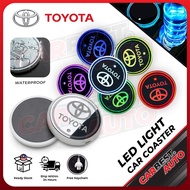 TOYOTA LED RGB Cup Cover Luminous Coaster Car Drink Holder Interior Decoration Accessories Aksesori 