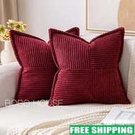Free shipping Christmas corduroy pillow covers 18x18 inch super soft boho striped couch cover Christ