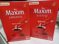 韓國Maxim 金裝經典原味黑咖啡 一盒100包( 共2盒), $90/盒, HK$160/兩盒