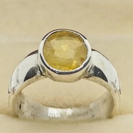 天然圓形切割 5 克拉黃色藍寶石純銀 925 斯里蘭卡