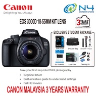 Canon EOS 3000D With Kit Lens 18-55mm DSLR Kamera [ Canon Malaysia 3 Tahun Warranty ]