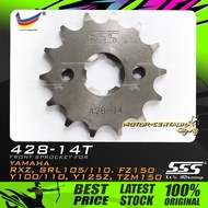 GEGANCU DEPAN SSS FRONT STEEL SPROCKET FOR YAMAHA RXZ,FZ150,TZM,Y100,Y110,SRL105/110,Y125/Z/ZR,SYM V