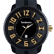 Tendence天勢Gulliver TG430011黑色x黃金手錶