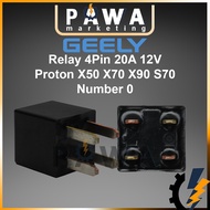Geely Relay 4Pin Small 20A Proton X50 X70 X90 S70 Kereta Geganti 4Pin 20A