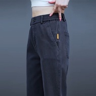 Seasonal Lyocell Casual Pants Men Loose Straight Pants Mid-Leg Pants Long Pants