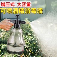 高压喷壶酒精消毒增压气压式大号喷瓶浇花洗车加压雾化喷雾瓶 透明白 1.5升容量